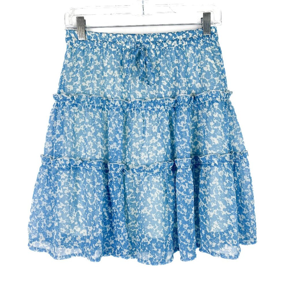 NWT Stitch Fix Vero Moda Short Frill Pull On Mini Skirt Blue Size XS NEW